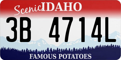 ID license plate 3B4714L