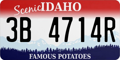 ID license plate 3B4714R