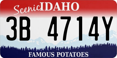ID license plate 3B4714Y