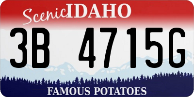 ID license plate 3B4715G