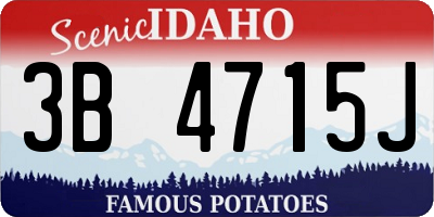 ID license plate 3B4715J