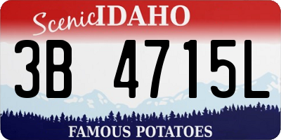 ID license plate 3B4715L