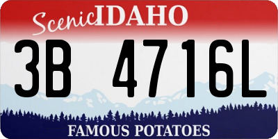 ID license plate 3B4716L