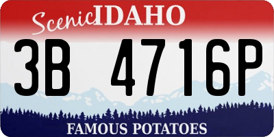 ID license plate 3B4716P