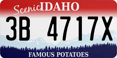 ID license plate 3B4717X