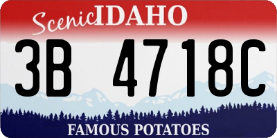 ID license plate 3B4718C