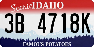 ID license plate 3B4718K