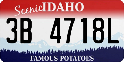 ID license plate 3B4718L
