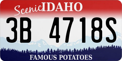 ID license plate 3B4718S