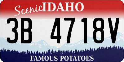 ID license plate 3B4718V