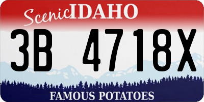 ID license plate 3B4718X