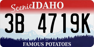 ID license plate 3B4719K