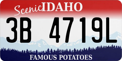 ID license plate 3B4719L
