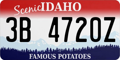ID license plate 3B4720Z