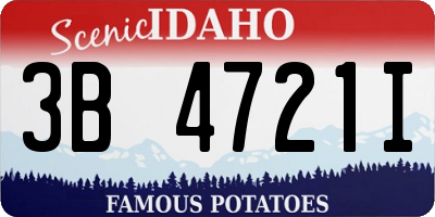 ID license plate 3B4721I