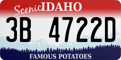 ID license plate 3B4722D