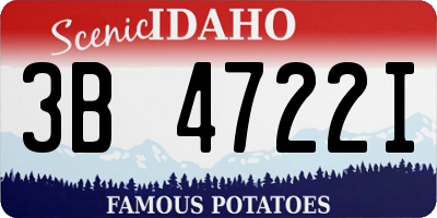 ID license plate 3B4722I