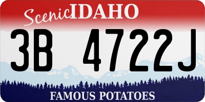 ID license plate 3B4722J