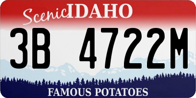 ID license plate 3B4722M