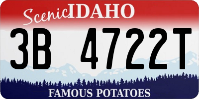 ID license plate 3B4722T