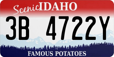 ID license plate 3B4722Y