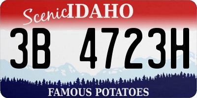 ID license plate 3B4723H