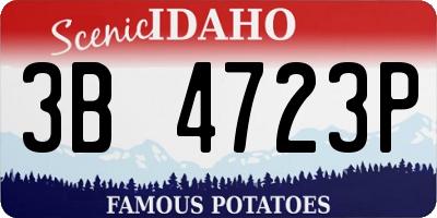 ID license plate 3B4723P