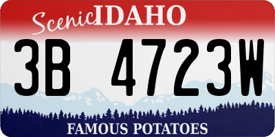ID license plate 3B4723W