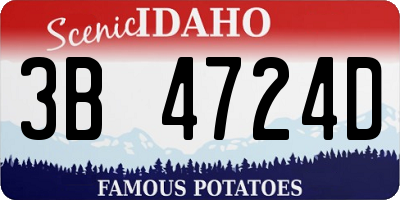 ID license plate 3B4724D