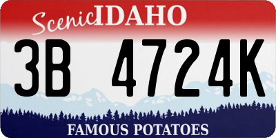 ID license plate 3B4724K