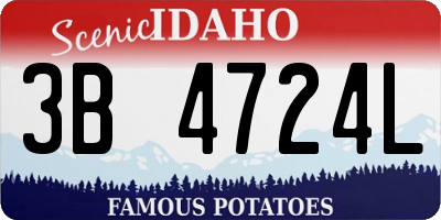 ID license plate 3B4724L