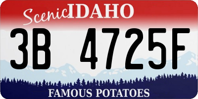 ID license plate 3B4725F