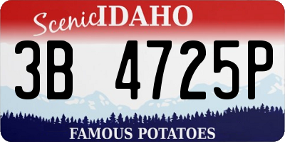 ID license plate 3B4725P