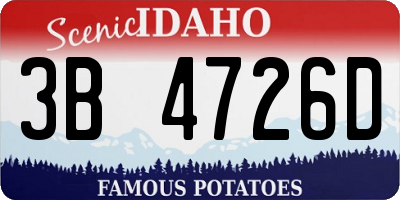 ID license plate 3B4726D