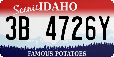 ID license plate 3B4726Y