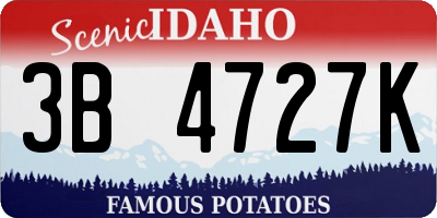 ID license plate 3B4727K