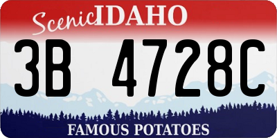 ID license plate 3B4728C