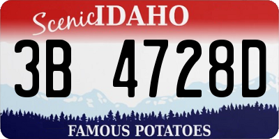 ID license plate 3B4728D