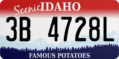 ID license plate 3B4728L