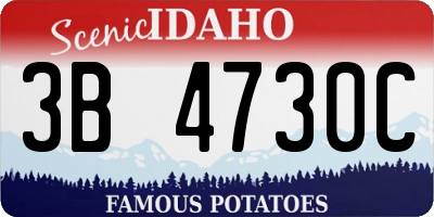 ID license plate 3B4730C