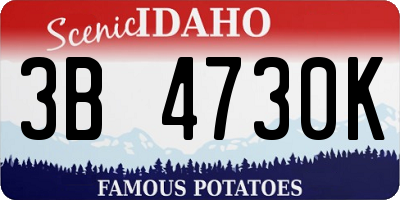 ID license plate 3B4730K