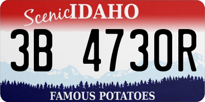 ID license plate 3B4730R