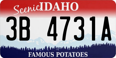 ID license plate 3B4731A