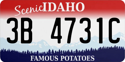 ID license plate 3B4731C