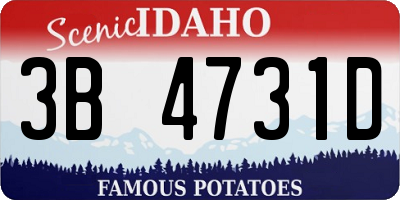 ID license plate 3B4731D