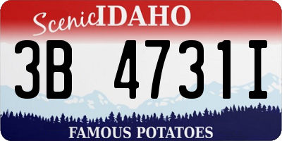 ID license plate 3B4731I