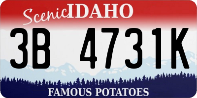 ID license plate 3B4731K