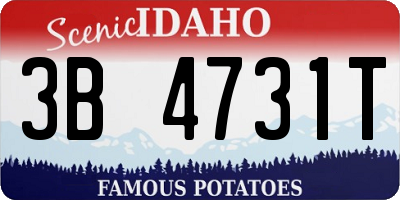 ID license plate 3B4731T