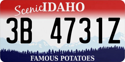 ID license plate 3B4731Z