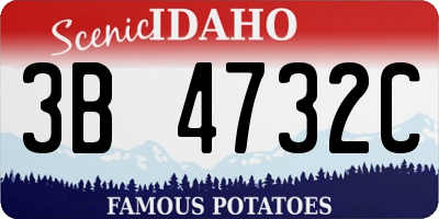 ID license plate 3B4732C